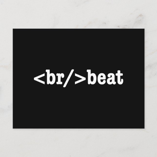 Carte Postale code HTML breakbeat (Devant)
