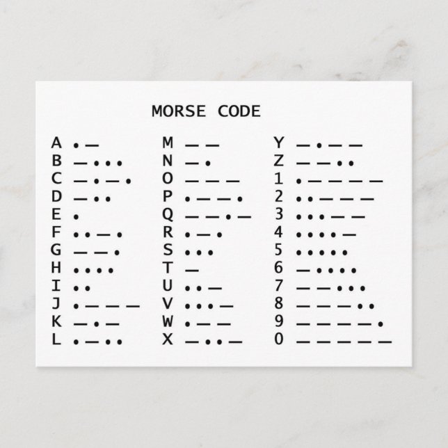Carte Postale Code Morse (Devant)