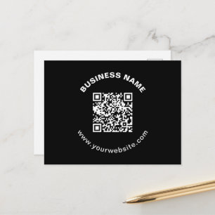 Carte Postale Code QR avec nom d'entreprise Texte circulaire gra