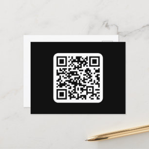Carte Postale Code QR moderne éditable   Noir Blanc ou toute cou