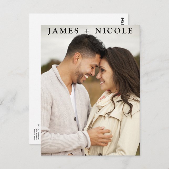 Carte Postale Code QR moderne Scannable Mariage Enregistrer la d (Devant / Derrière)