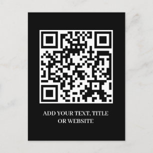 Carte Postale Code QR noir   Lien vers le site Web de l'entrepri