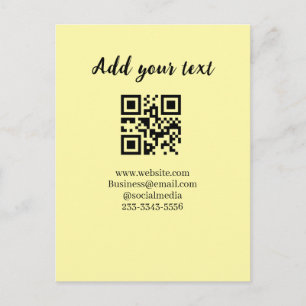 Carte Postale code QR personnalisé simple ajoutez votre nom text