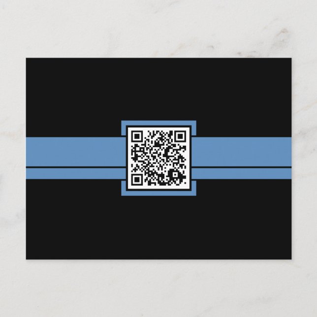 Carte Postale code QR professionnel : ruban bleu (Devant)