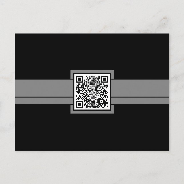 Carte Postale code QR professionnel : ruban gris (Devant)