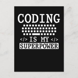 Carte Postale Coder informatique programmeur amusant