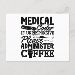 Carte Postale Coder Médicale Café Assistant ICD Coding Cadeau