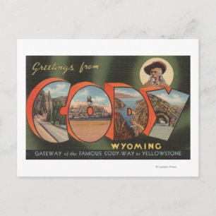 Carte Postale Cody, WyomingGrandes Lettres ScènesCody, WY