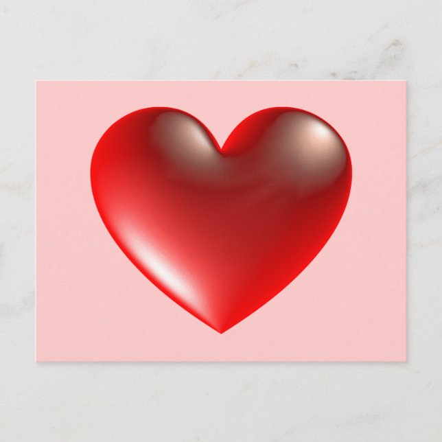 Carte Postale Coeur 3d / Verre (Devant)