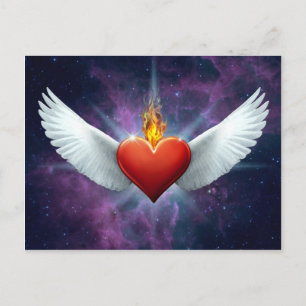 Carte Postale Coeur ailé