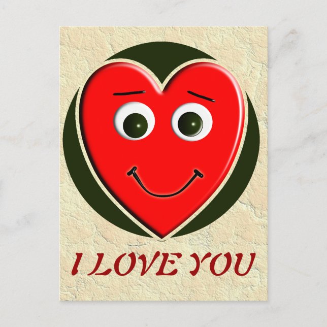 CARTE POSTALE COEUR AMOUR DUDE (Devant)