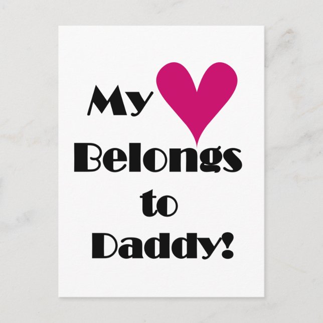 Carte Postale Coeur appartient à papa Tshirts et cadeaux (Devant)