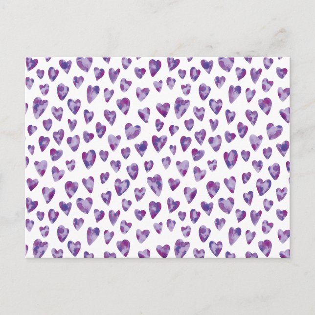 Carte Postale Coeur aquarelle (Devant)