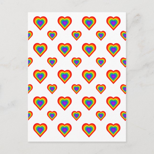 Carte Postale Coeur arc-en-ciel (Devant)