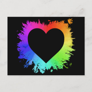 Carte Postale Coeur arc-en-ciel