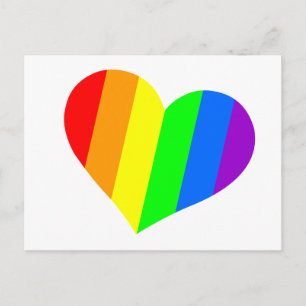 Carte Postale Coeur arc-en-ciel minimal moderne