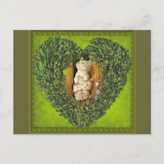 Carte Postale Coeur avec des chats