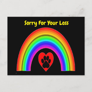 Carte postale Cœur avec Patte Arc-en-ciel Désolé p