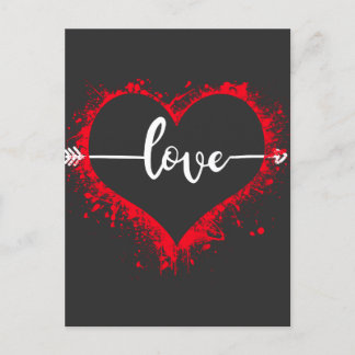 Carte Postale Coeur avec une flèche en forme d'amour