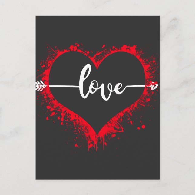 Carte Postale Coeur avec une flèche en forme d'amour (Devant)