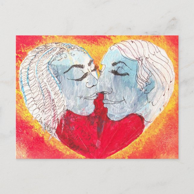 carte postale coeur & baiser (Devant)