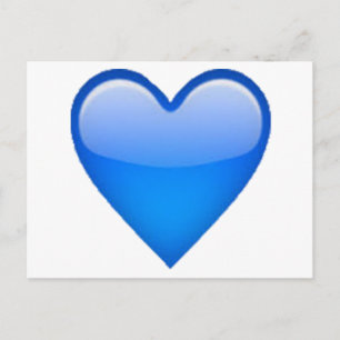 Carte Postale Coeur bleu - Emoji