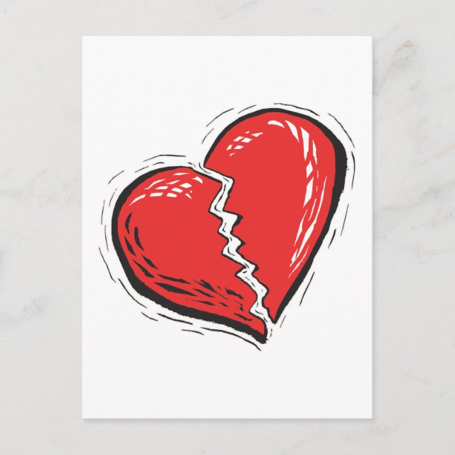Carte Postale Coeur brisé (Devant)