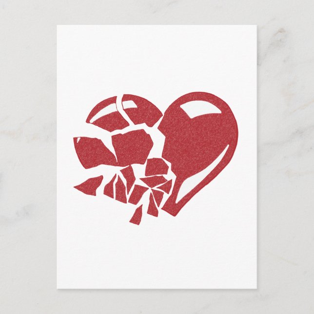 Carte Postale Coeur brisé (Devant)