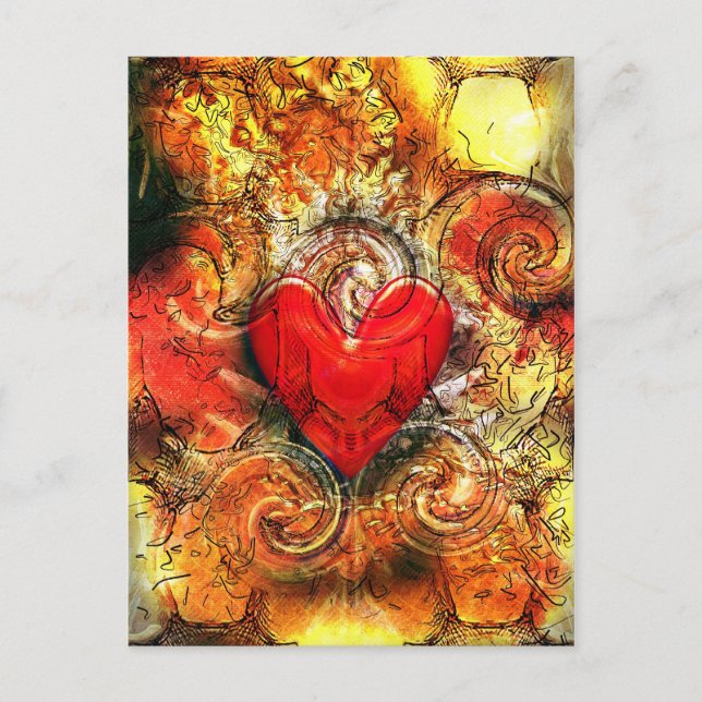Carte Postale Coeur brûlant (Devant)