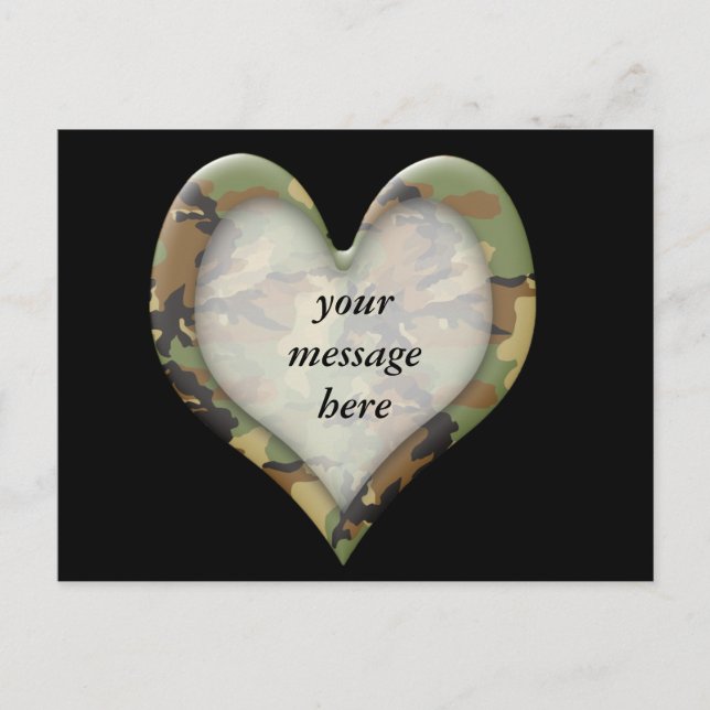 Carte Postale Coeur Camouflage (Devant)