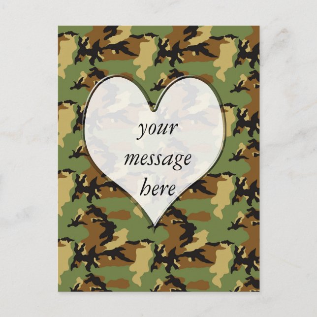 Carte Postale Coeur Camouflage (Devant)
