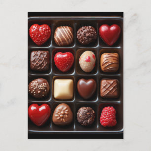 Carte Postale Coeur chocolat et chocolat Saint-Valentin