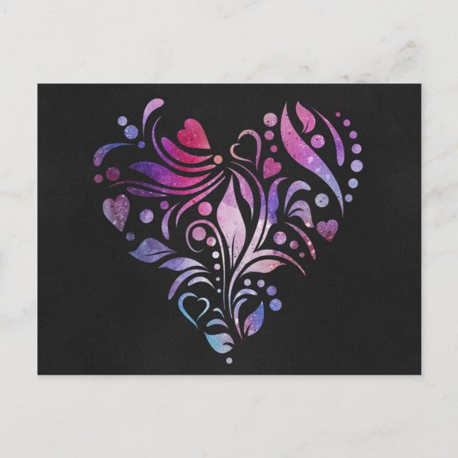 Carte Postale Coeur coloré (Devant)