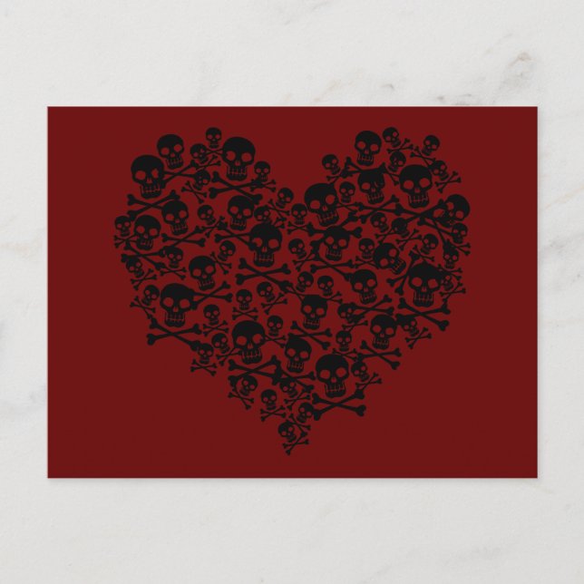 Carte Postale Coeur crâne (Devant)