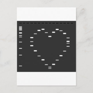 Carte Postale Coeur d'ADN sur le gel d'agarose
