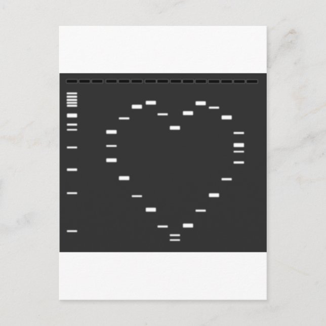 Carte Postale Coeur d'ADN sur le gel d'agarose (Devant)