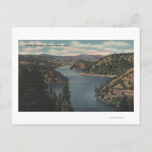Carte Postale Coeur d'Alene, ID - Vue de Beauty Bay (Devant)
