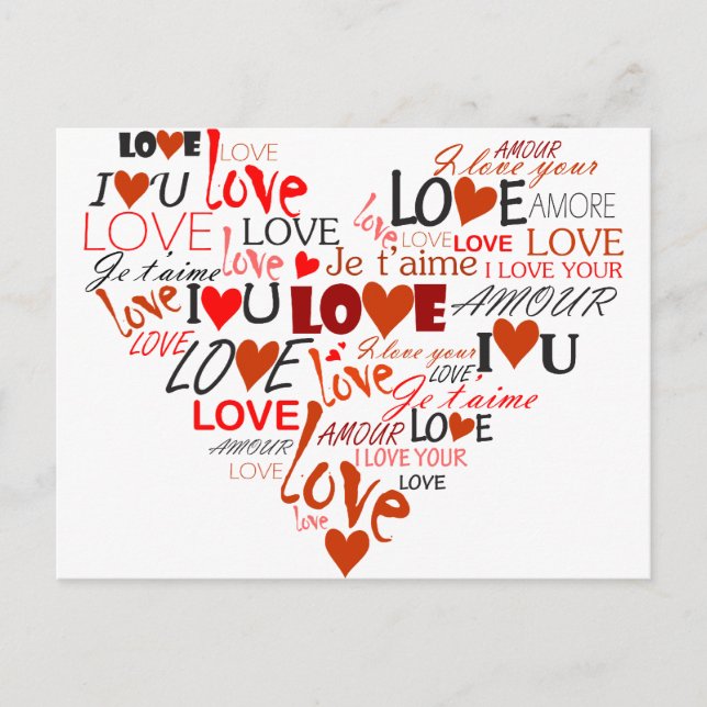Carte Postale Coeur d'amour (Devant)