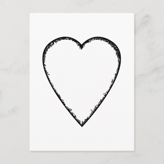 Carte Postale Coeur d'amour avec bord de scintille. (Devant)