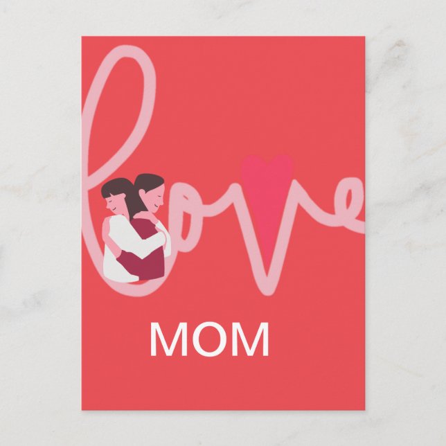 Carte Postale Cœur d'amour maman personnalisé Saint-Valentin (Devant)