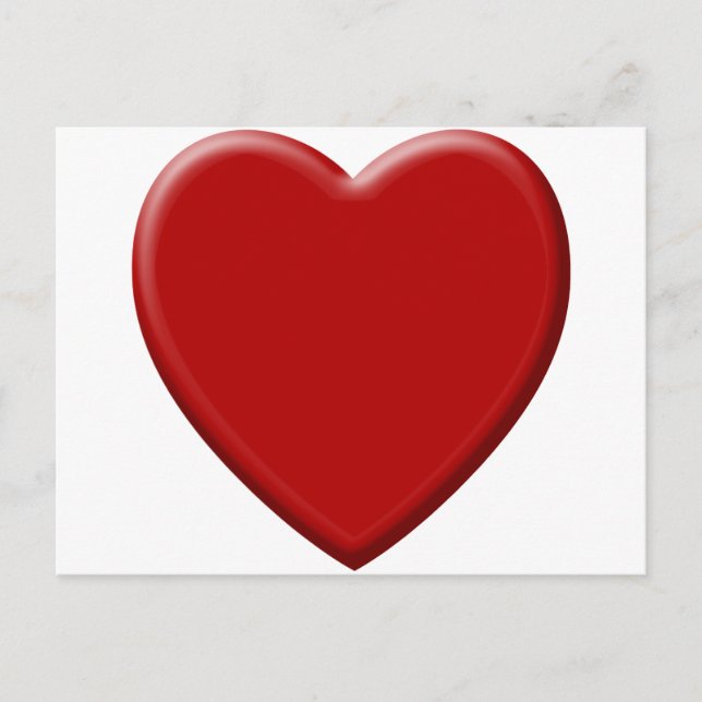 Carte Postale Coeur d'amour rouge (Devant)