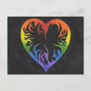 Carte Postale Coeur d'arc-en-ciel