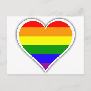 Carte Postale Coeur d'arc-en-ciel de gay pride