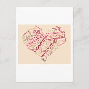 Carte Postale coeur de bienvenue