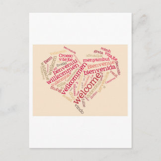 Carte Postale coeur de bienvenue
