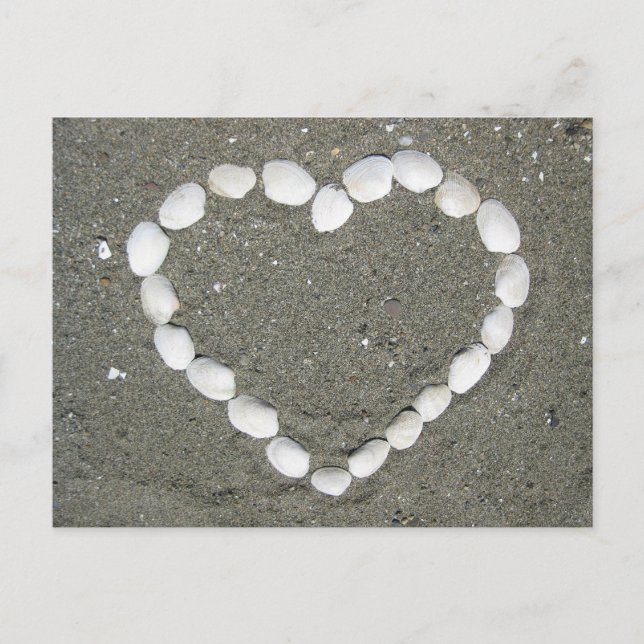 Carte Postale Coeur de coquillage (Devant)