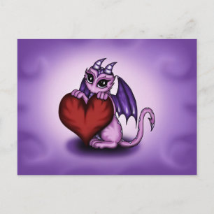 Carte Postale coeur de Dragon mignon