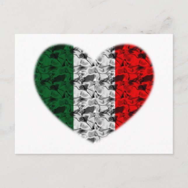 Carte Postale Coeur de drapeau de l'Italie (Devant)