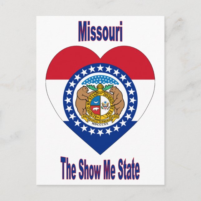 Carte Postale Coeur de drapeau du Missouri (Devant)