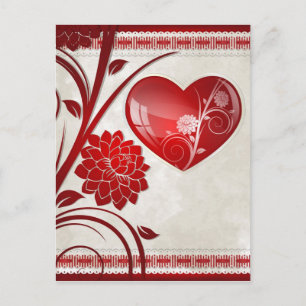 Carte Postale Coeur de fleurs
